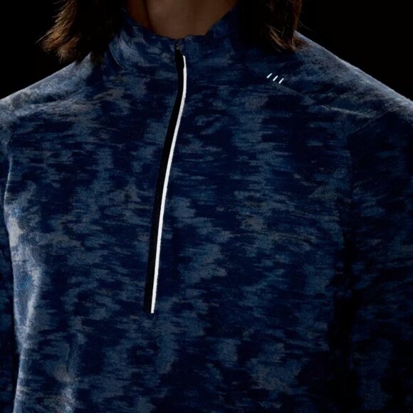 Lululemon Surge Warm 1/2 Zip Data Rush Mini Jacquard Chambray Mineral Blue - Picture 9 of 9